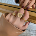 Shangjie oem anillos модные кольца винтажные модные камеи кольца с золотыми покрытиями регулируемые кольца для девочек